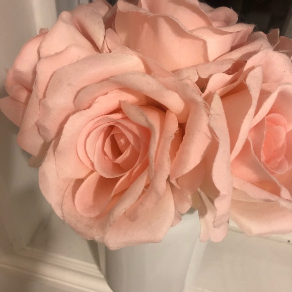 White Masson Jar with cute pink flowers - Picture 2 of 2